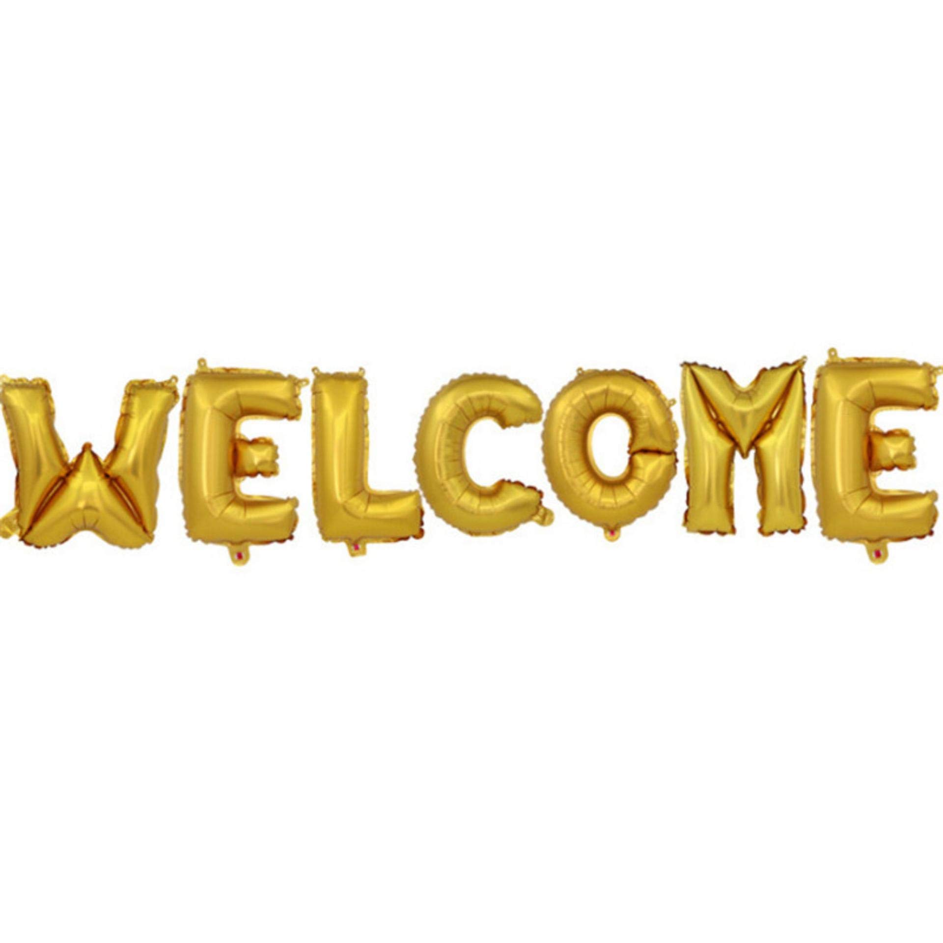 ToyNext Welcome Foil Balloon Set for decoration (Pack of 7 Letter- Gold)