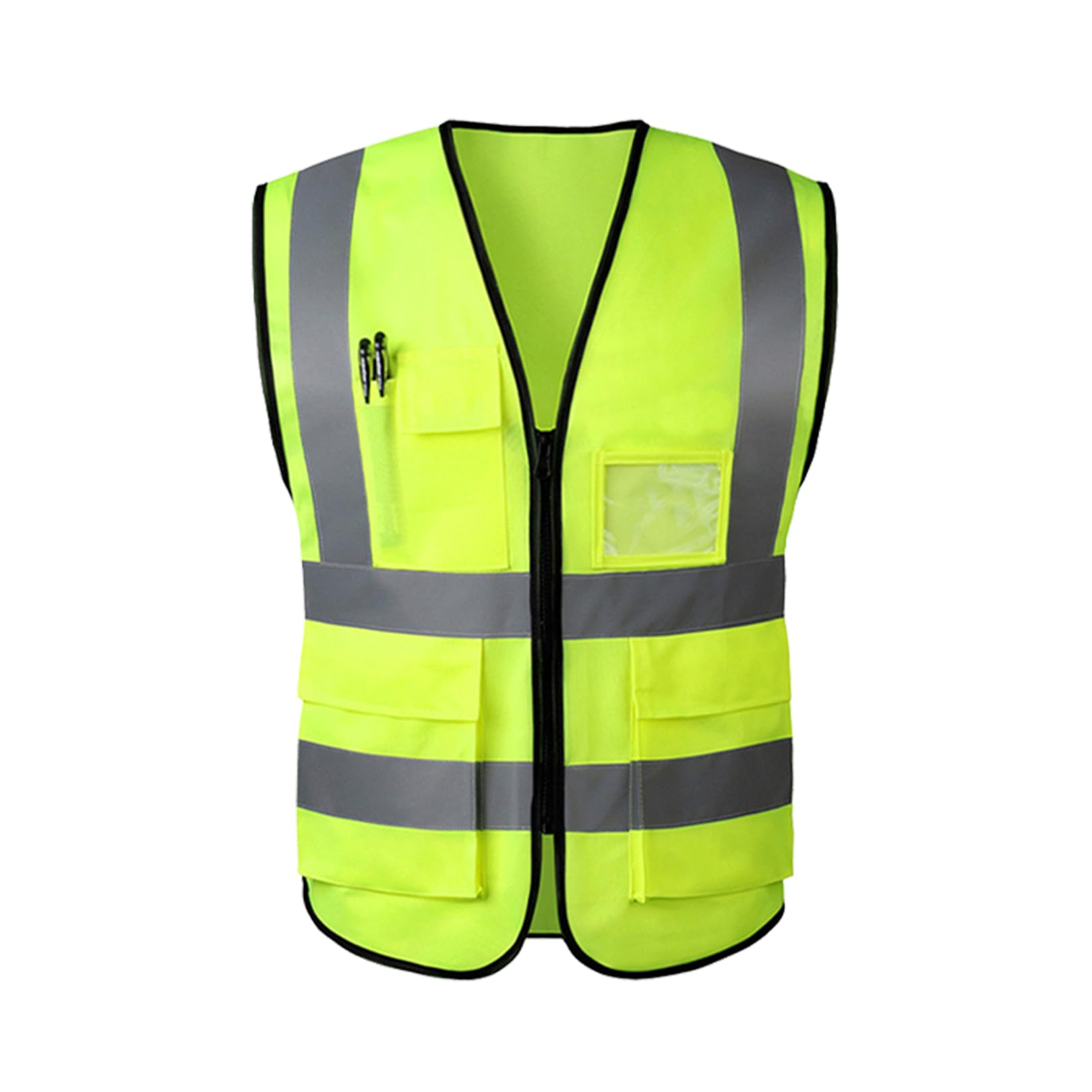 High Vis Vests,Hi Vest Safety Visibility Reflective Custom Work Waistcoat Jacket with Pockets Security Viz Night Fluorescent Breathable Hiviz Shirt,for Women Men kids Construction Cycling Motorcycle