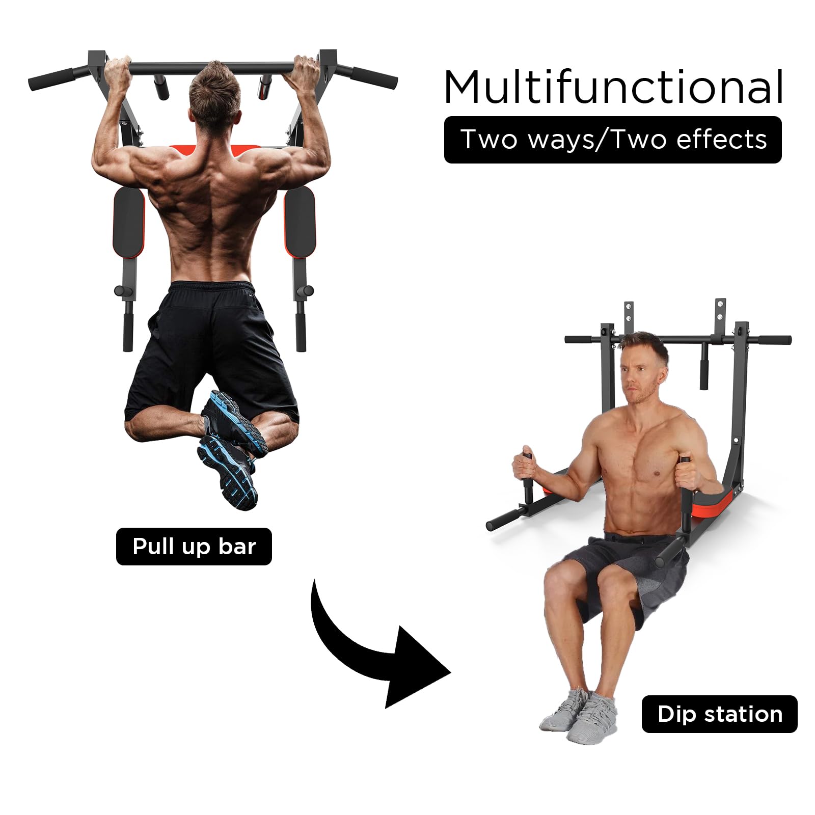 Amazon | 壁掛け式プルアップバー 懸垂バー ディップステーション 多