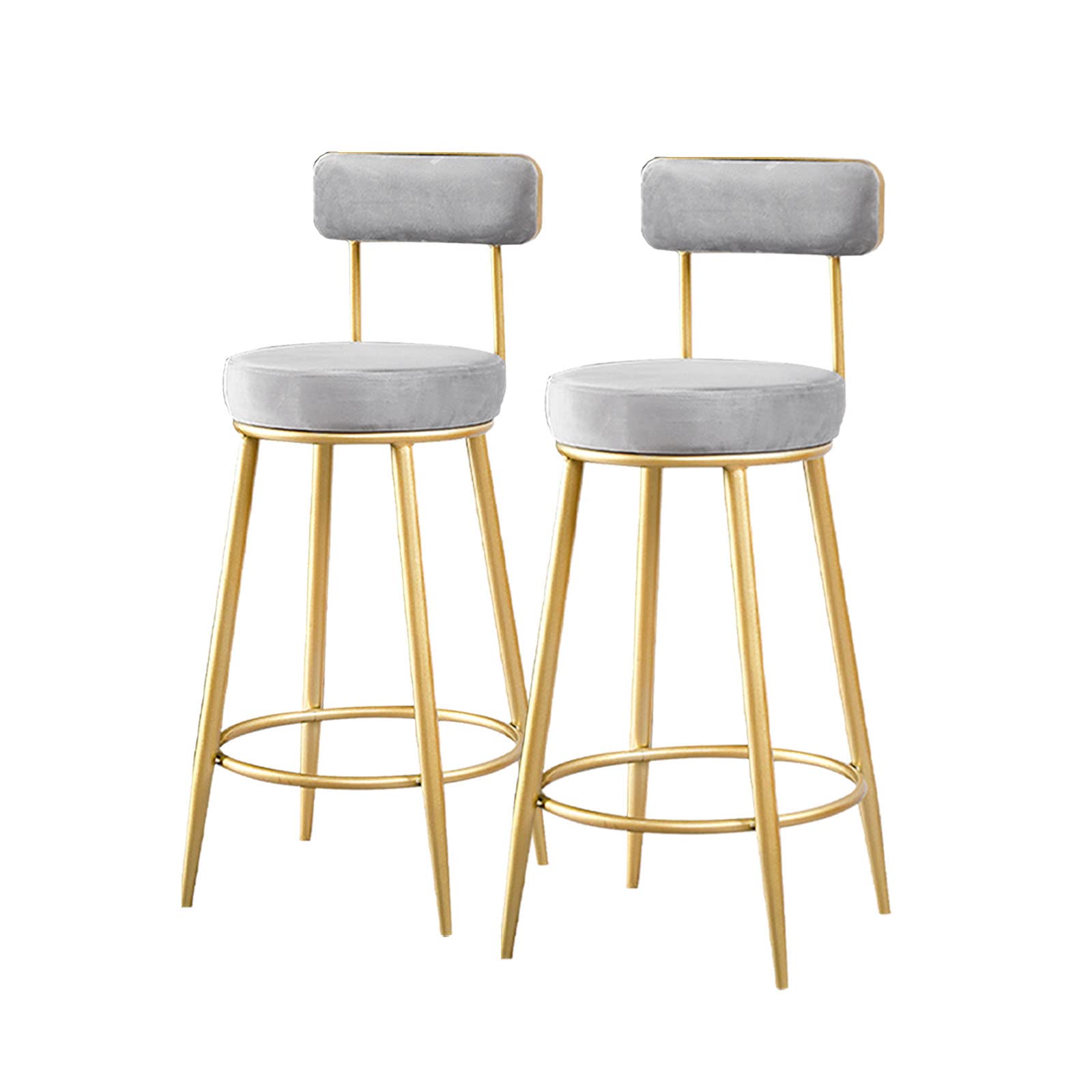 Amazon｜バースツール2個セット、背もたれと金属脚付きのモダンな