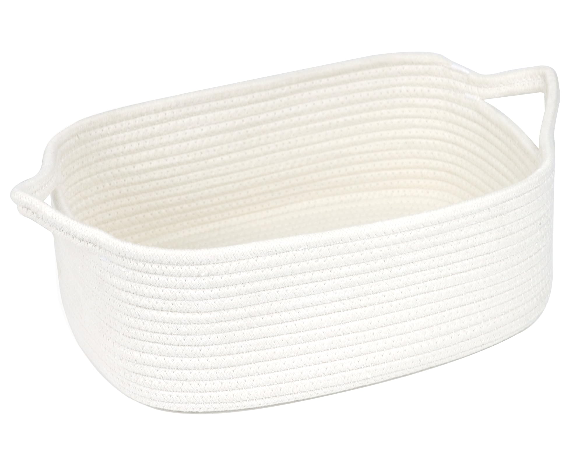 Togous Small Baskets for Gifts Empty, Woven Cotton Rope Storage Baskets for Organizing, Bathroom Closet Organizer Bins with Handles, Decorative Boho Toy Organizer Basket Bin for Nursery