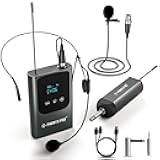 Phenyx Pro Single Digital Wireless Microphone System, w/Mini Receiver, Bodypack Transmitter,15 Channels in 900MHz UHF Band, Headset/Lapel Microphone for Karaoke, Singer, Church, Wedding (PDP-1-1B)