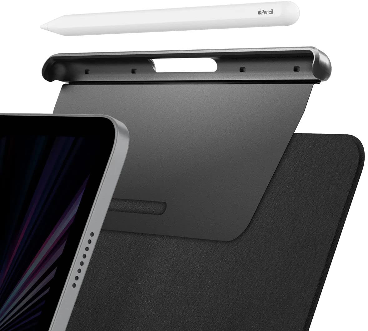 Spigen for Apple Pencil Pro Holder, Apple Pencil 2nd Generation Pencil Holder, Compatible with Magic Keyboard, Smart Keyboard Folio, Smart Folio, Magnetic Cases for iPad, Black