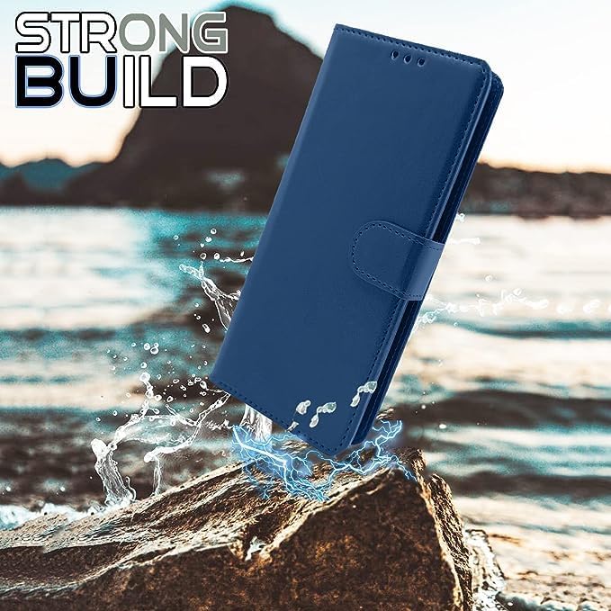Image of JACKRO VIVO Y30 /1938 Blue Color Leather Finish Flip Case Cover - TPU Inside with Card Pockets | Wallet Stand | Magnetic Closure | Flip Cover