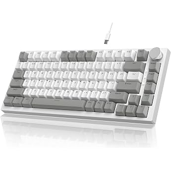 لوحة مفاتيح ميكانيكية yindiao ajazz ak820 مع زر 75٪ تخطيط ansi 81 مفتاحًا سلكيًا للألعاب لوحة مفاتيح محسنًا مجموعة السدادات الساخنة مبادلة حمراء الجليد الأبيض ضوء للكمبيوتر ماك الرمادي والأبيض