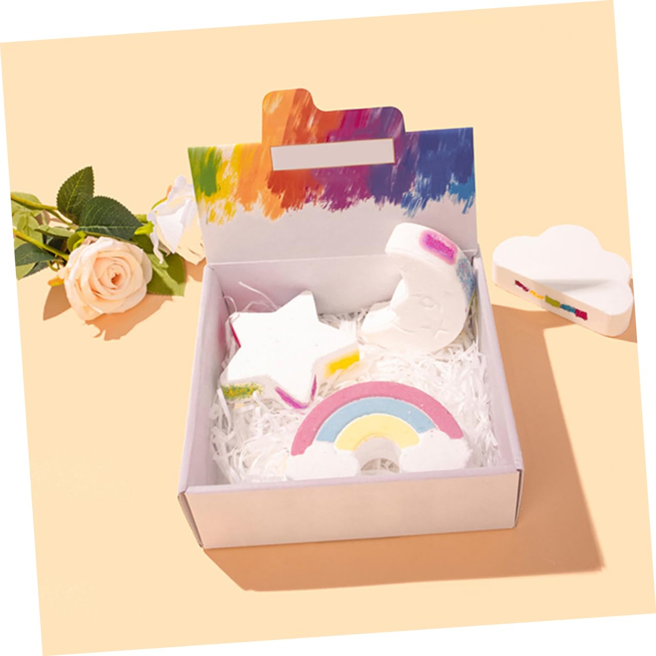 Homoyoyo 4 Stück Teiliges Badebomben mit Aromatische Schaumbad Kleine Niedliche Duftbadebomben Leicht und Tragbar für und Familie