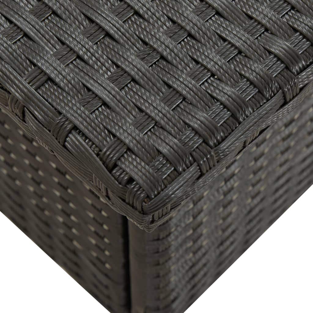 Stolik pomocniczy czarny 50 x 50 x 47 cm polirattanowy | Odporny na warunki atmosferyczne rattan PE, malowana proszkowo rama stalowa, do ogrodu, na taras