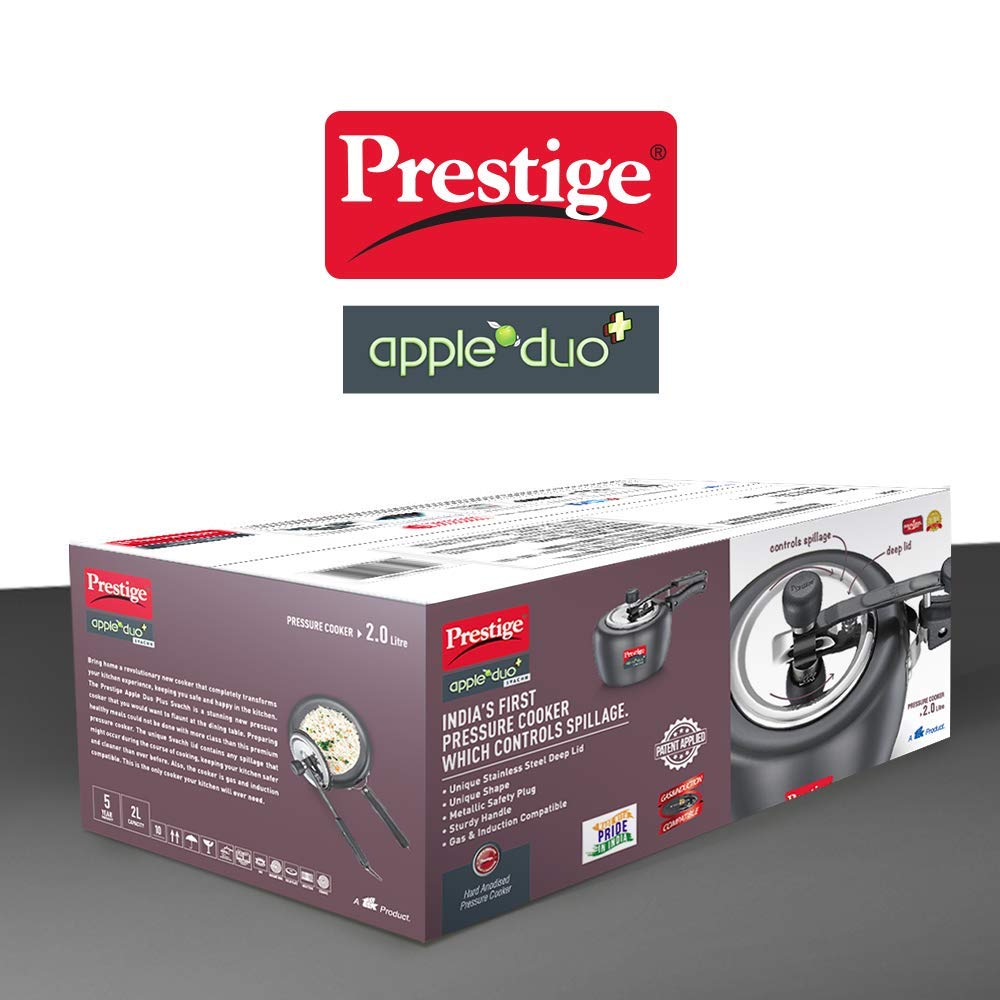 Prestige Apple Duo Plus Svachh Hard Anodised Inner Lid Pressure