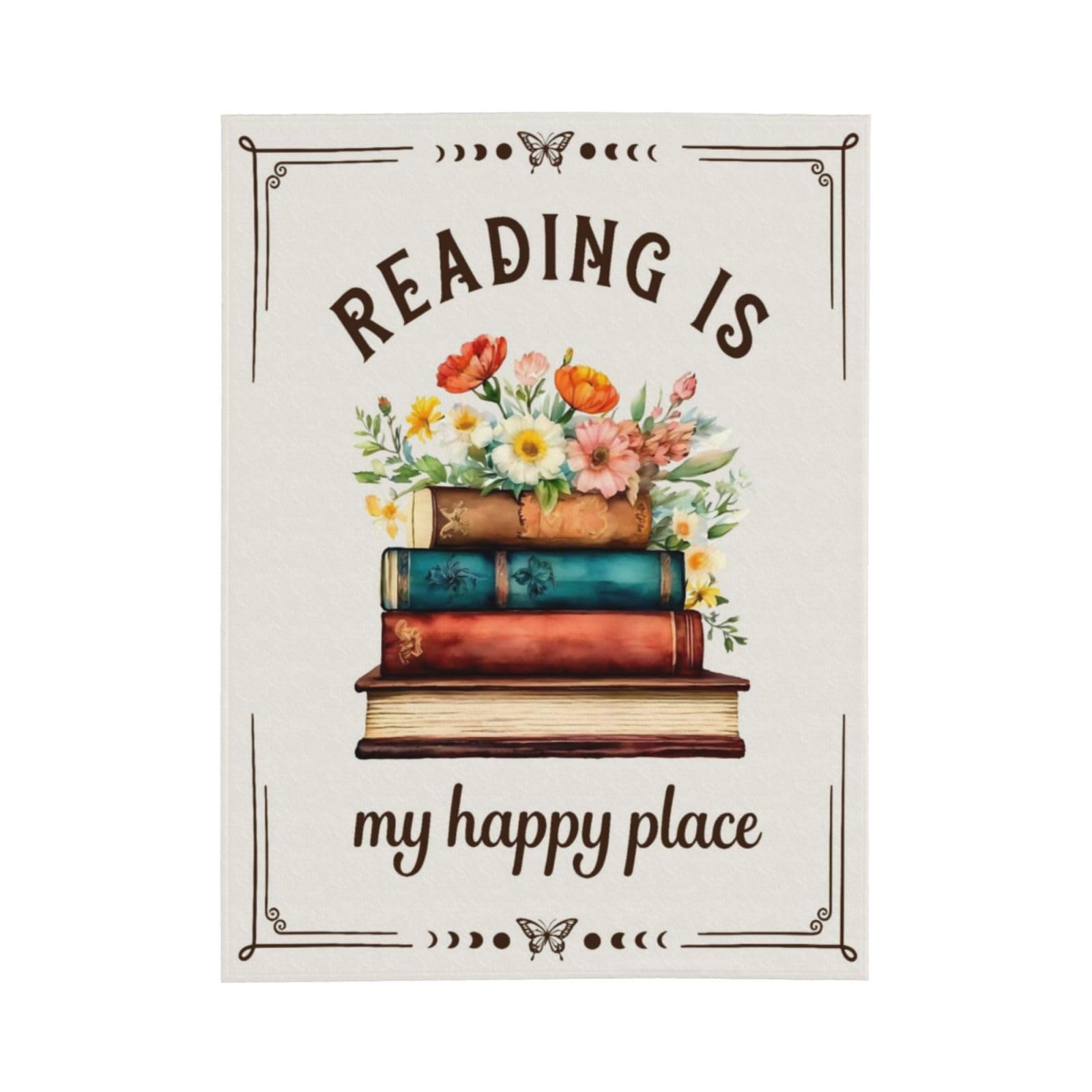GardEssere Reading Blanket for Book Lovers Gifts for Men Women Flannel Book Blankets Warm Soft Throws Bookworms Bookish Gifts for Adults Kids 130x150 CM — image 1