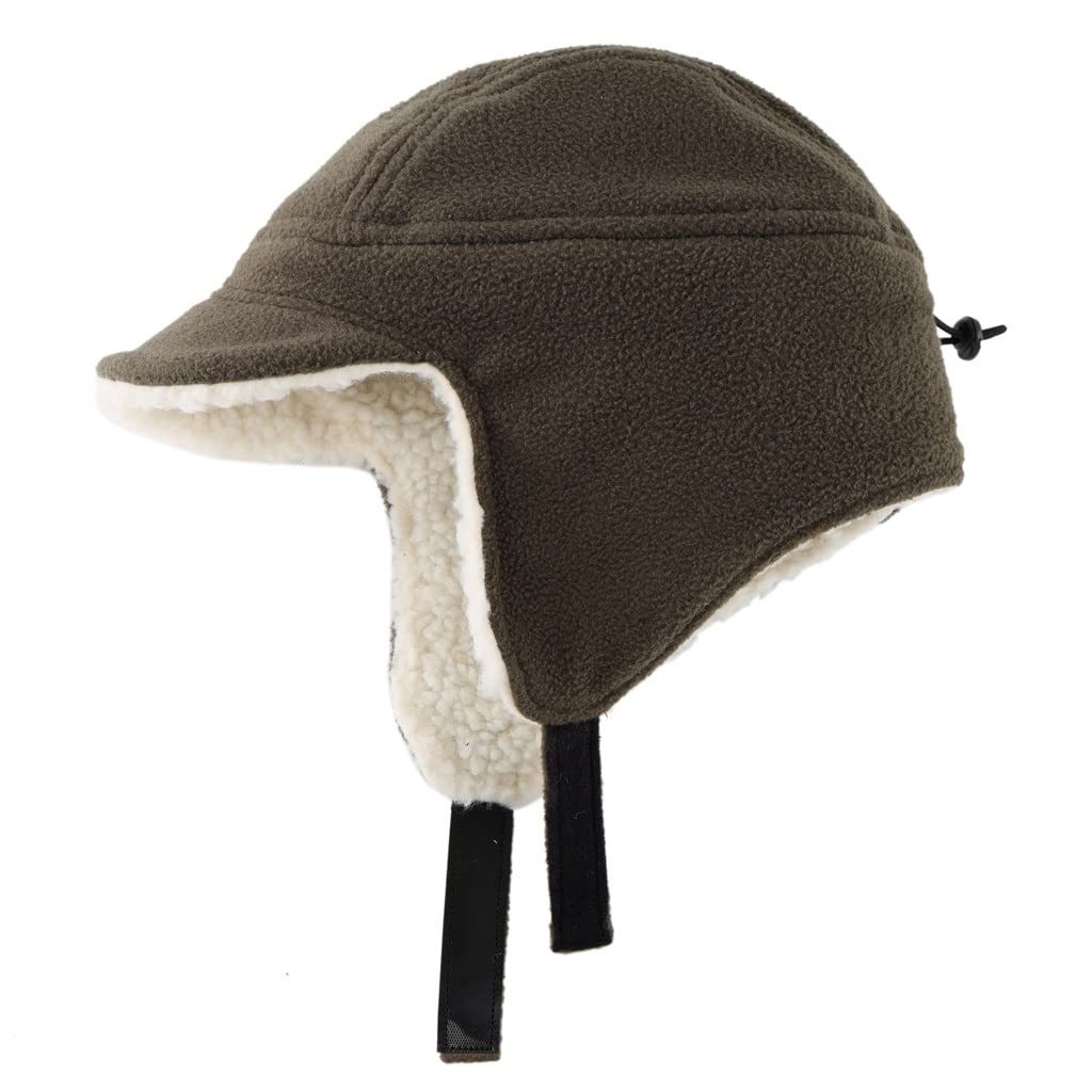 Toddler garçons Hiver Chapeaux Enfants en Polaire Sherpa doublé Chapeau épais Chapeau Chaud Bouchon oreillette avec Paille de Ski de Neige à Coupe-Vent visière(a)