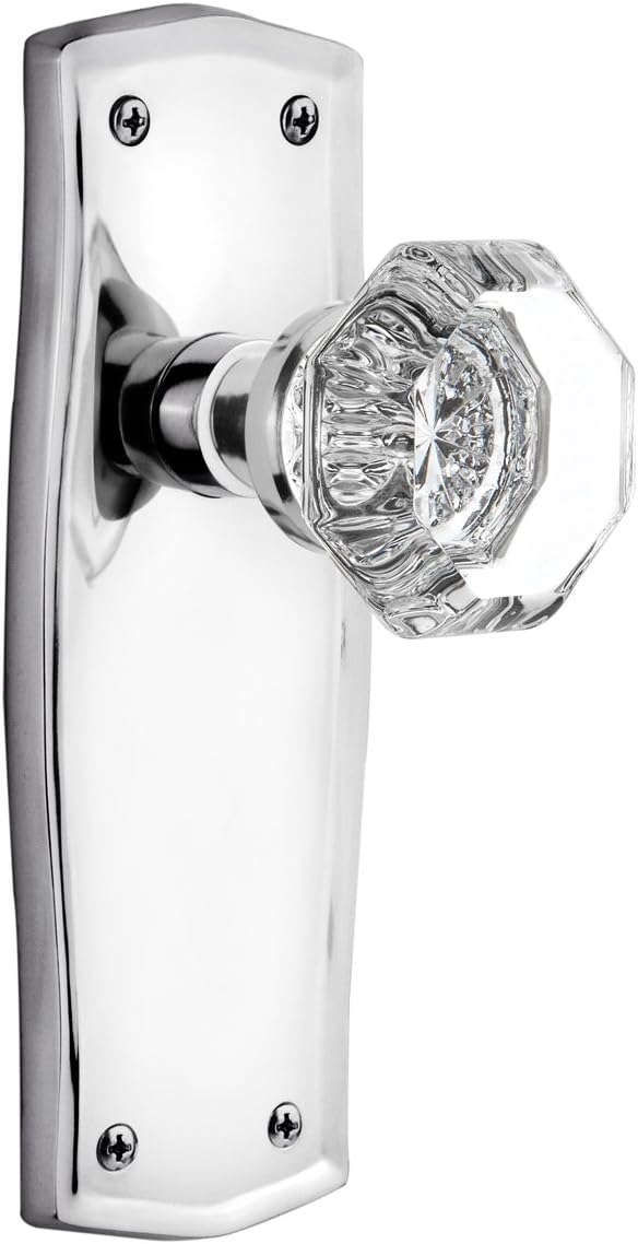 Nostalgic Warehouse Prairie Plate with Waldorf Knob, Double Dummy, Bright Chrome