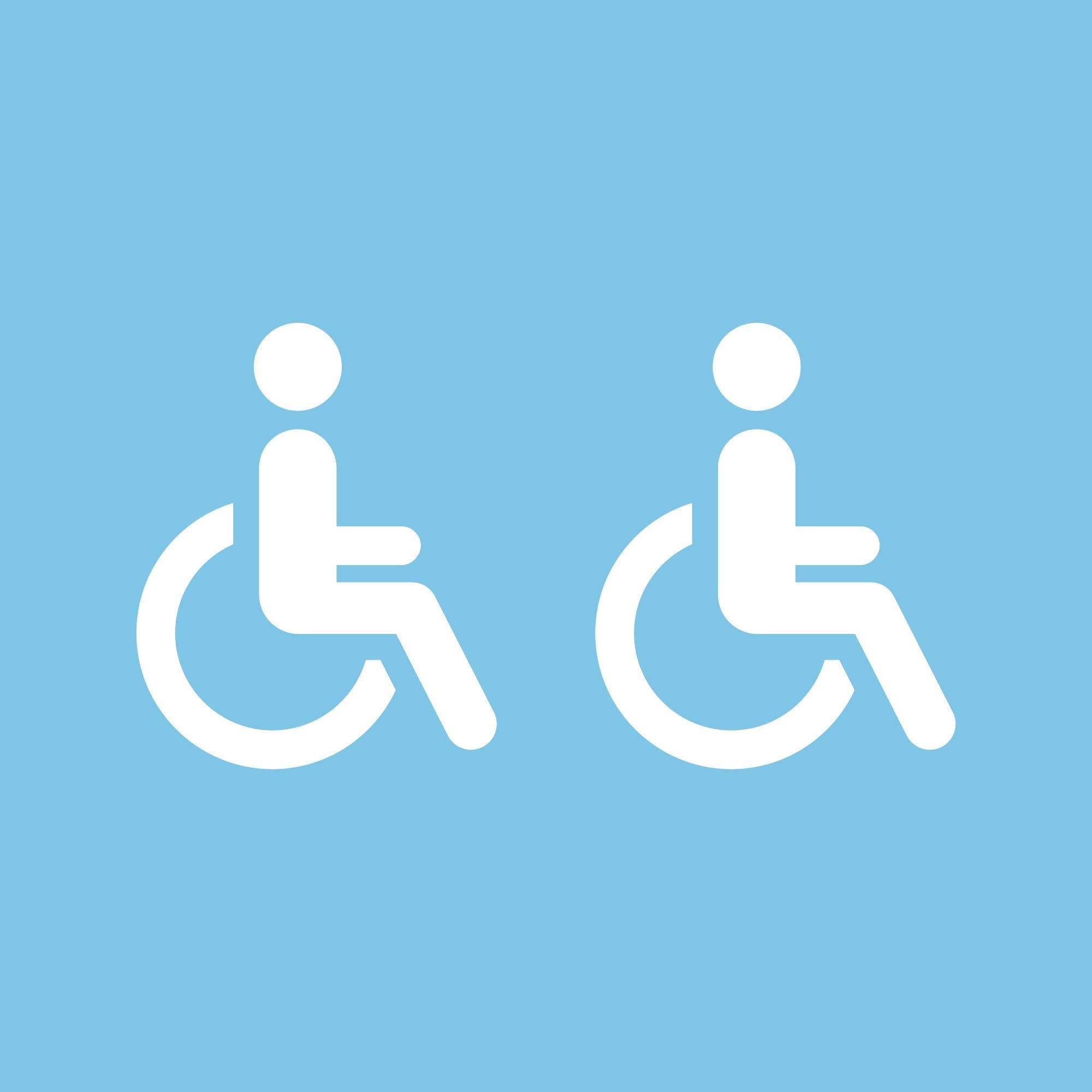 Autodomy| Pack 2 Units Disabled Car Stickers | Disabled Stickers for Cars, Van and Truck | Adhesive Disabled 10x10 cm External Use | Disability Stickers Resistant and Easy Install (Blue)