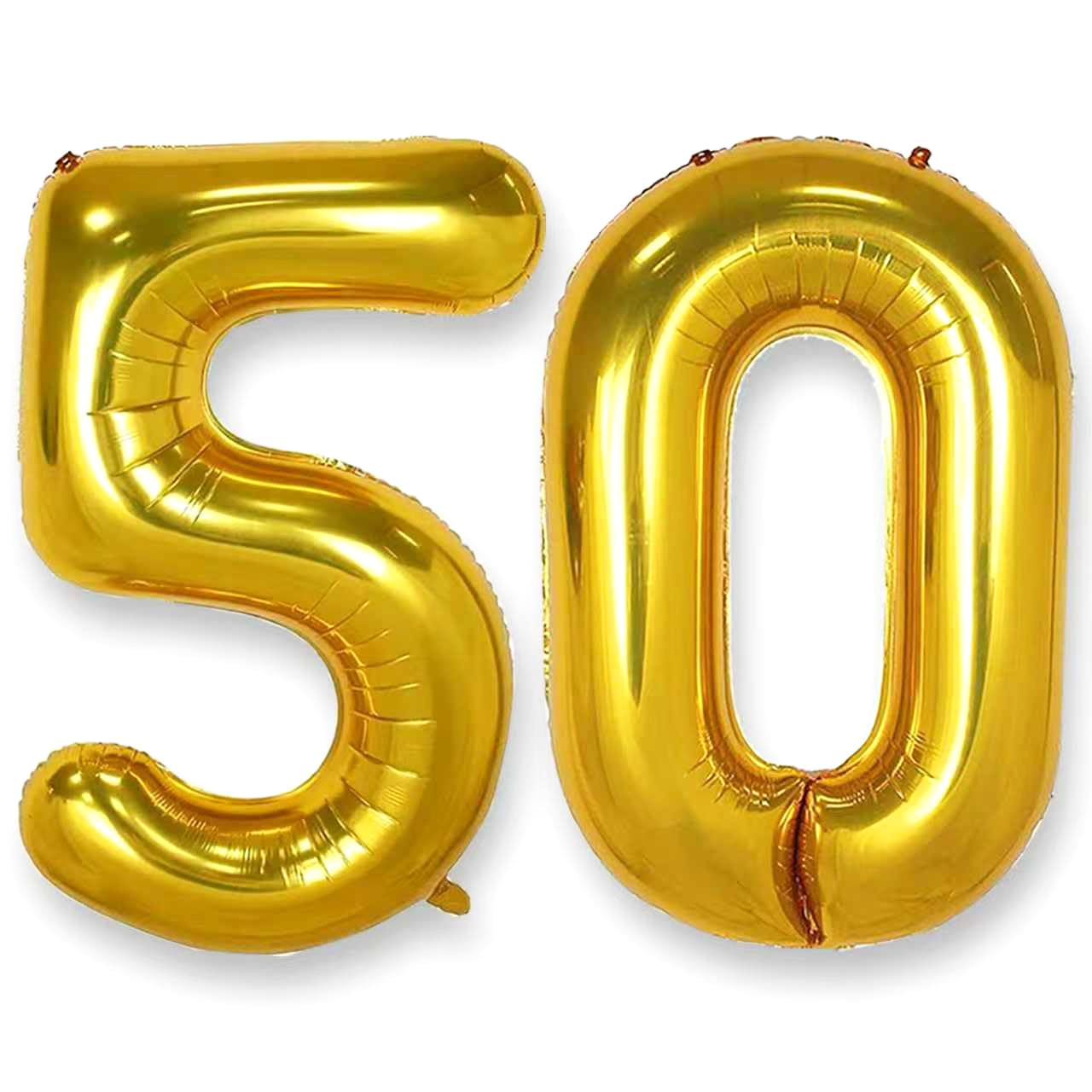 Gold Large Number 50 Balloons: 40 Inch Giant Foil Number Mylar Balloon Age 0-60 Big Helium Balloon for Birthday Party Baby Shower Decorations