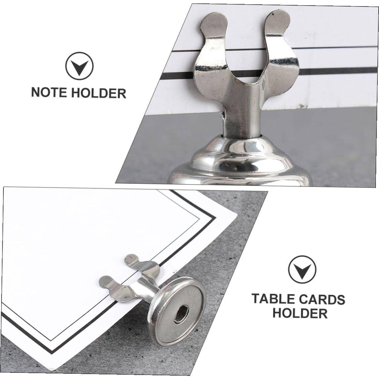 Porte-Cartes de Table Mariage 7 Pièces en Acier Inoxydable Argenté, Support Photo et Porte-numéros de U, pour Décoration de Bureau ou Maison