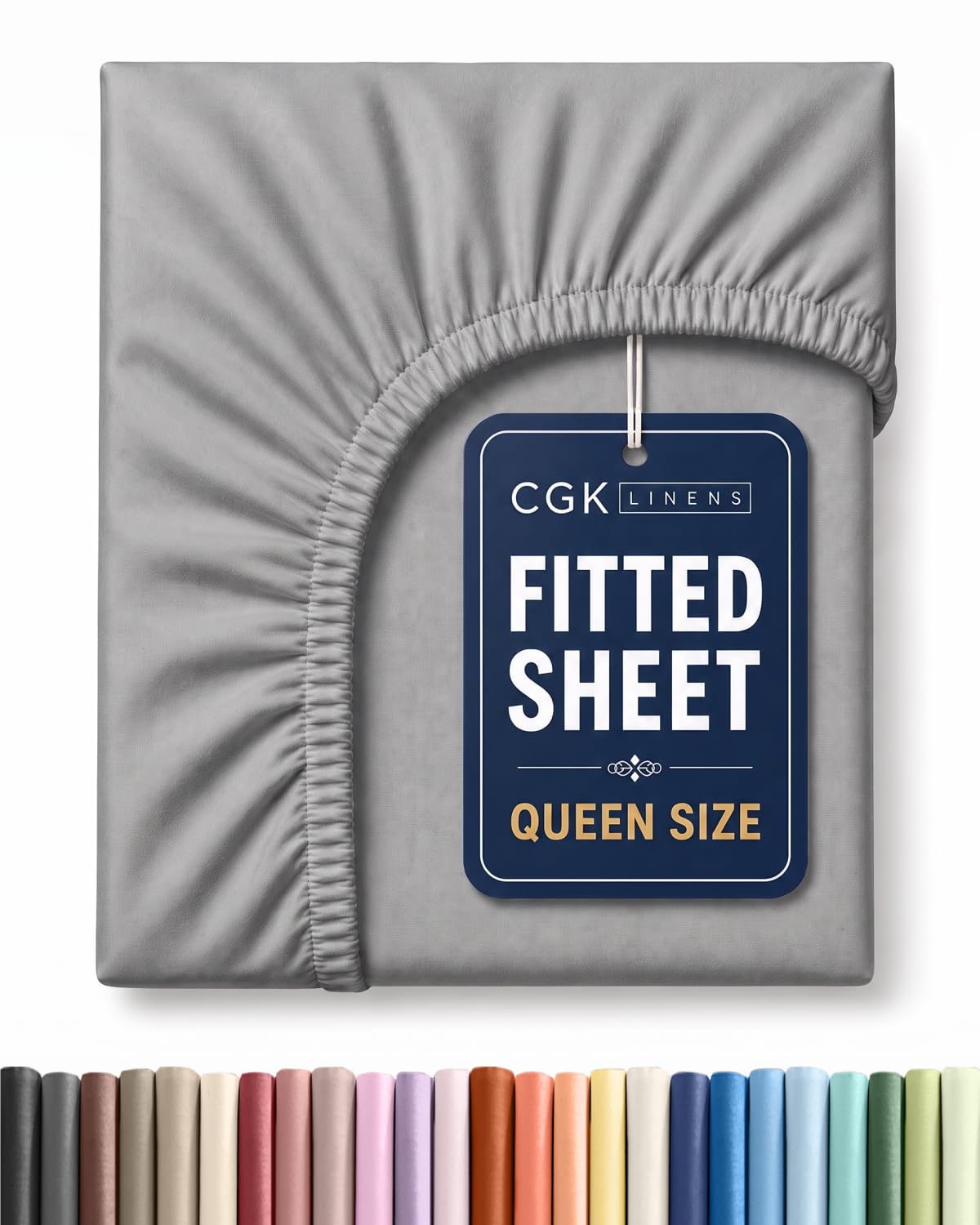 Queen Fitted Sheet - Single Fitted Sheet Only - Cooling - Heathered Grey