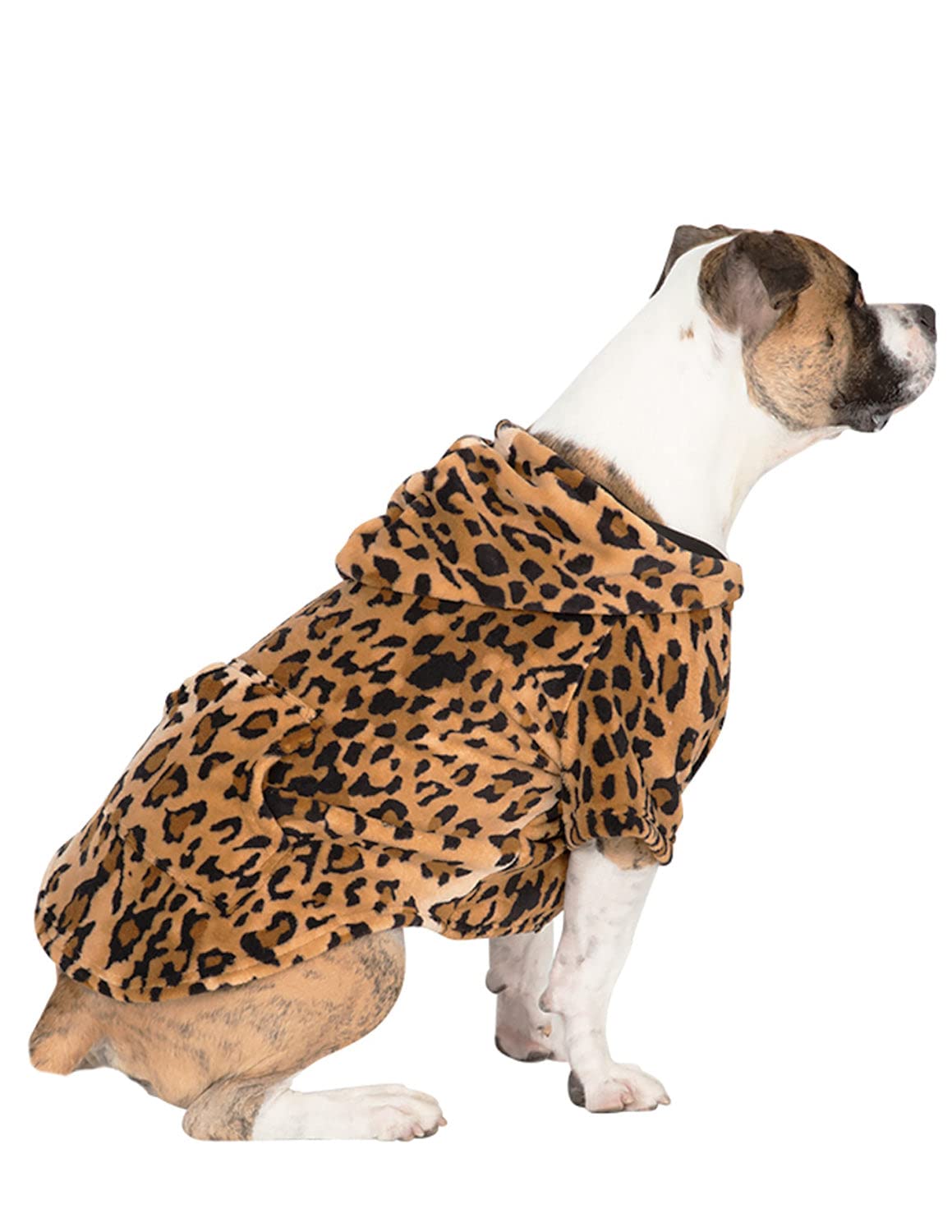 Pet Pjs - Cheetah Spots Pet Pjs Chenille Hoodie Sweaters - XXLarge (Fits Up to 120 lbs)