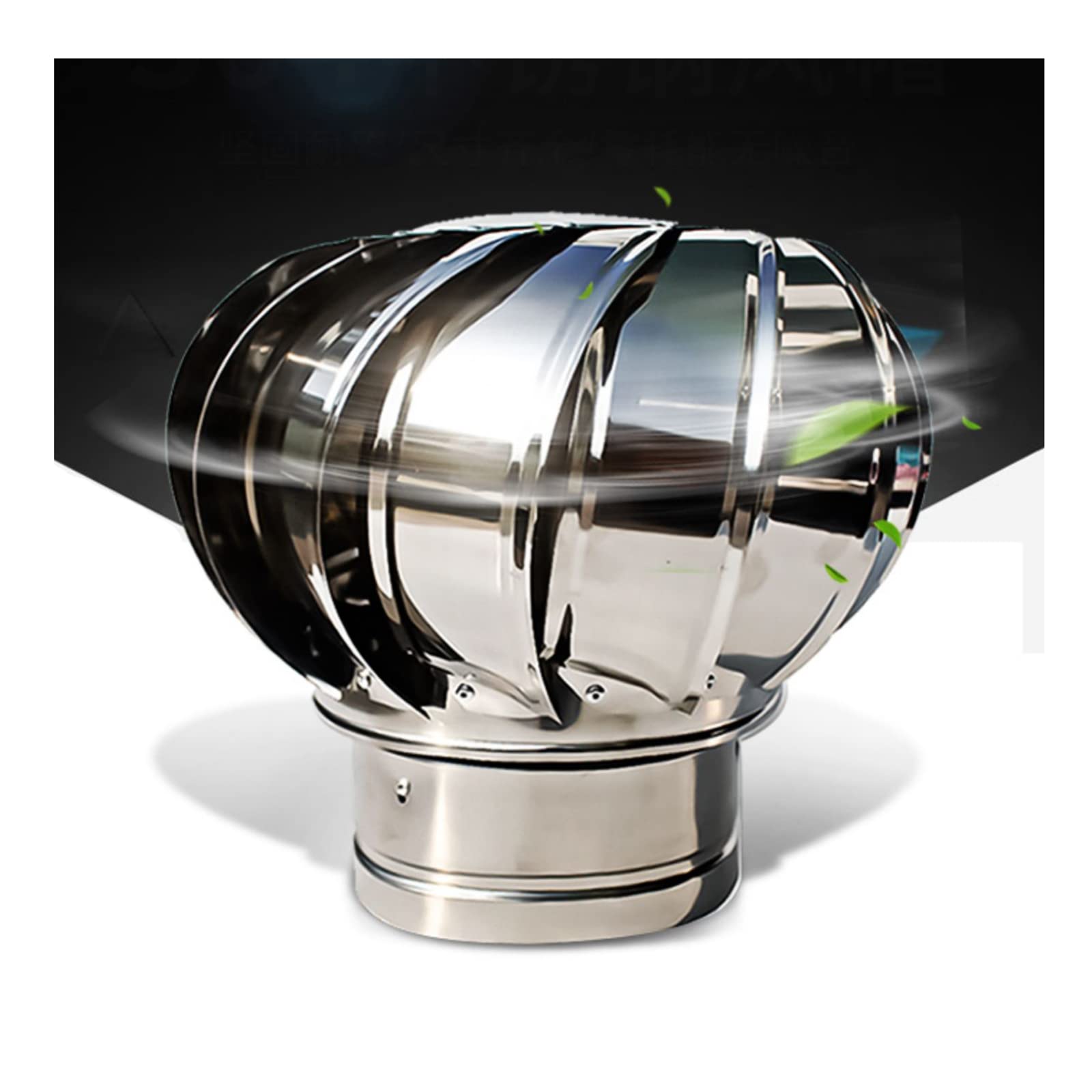 YFBCMXSKG Rotating Chimney Cap,Rotary Turbine Ventilator,Galvanized Steel Rotating Chimney Cowl Cap Spinner Anti-Downdraught,for Chimneys and Exhaust Vents Chimney Pots,110mm