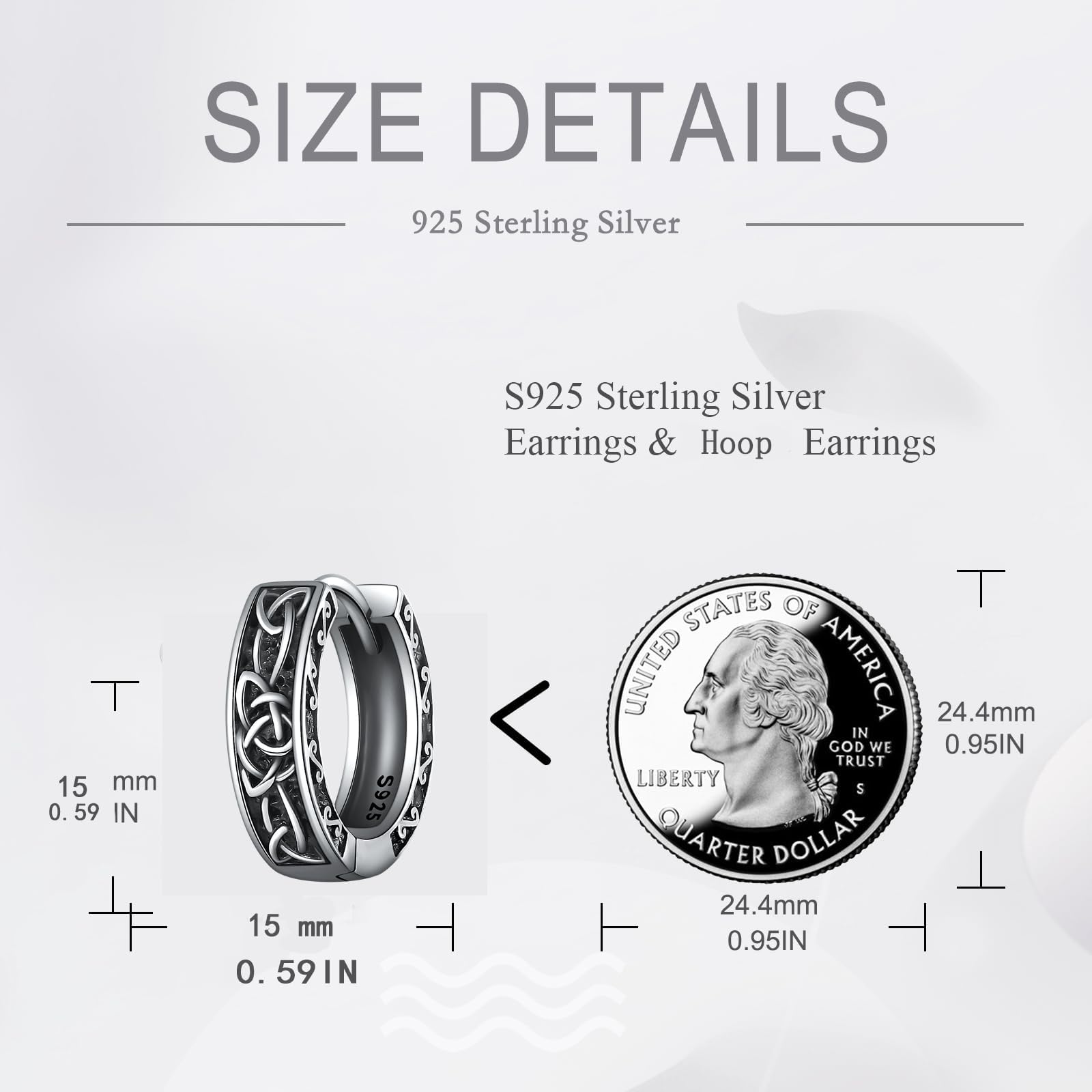 VONALA Wikinger Ring Ohrringe für Herren - 925 Sterling Silber Schmuck - Herren Eisen Ohrringe