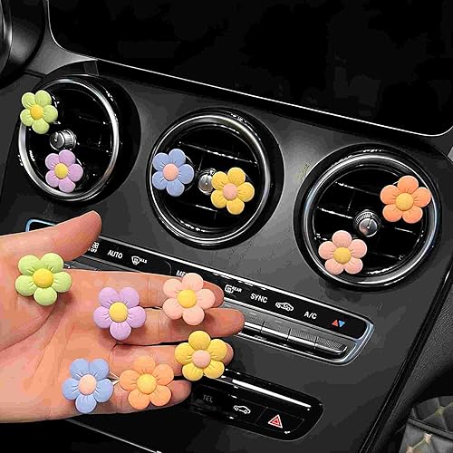 Miniatura 5 de 6 clips de ambientador de aire con flores de margarita, clip de ventilación para decoración de automóvil, clip de salida de aire acondicionado, clip
