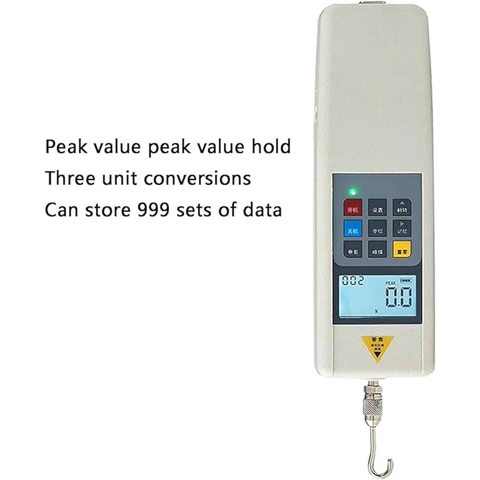 Digital Push-Pull Meter, 500N Pull Force Tester, High Precision with Large Screen LCD and Stainless Steel Ruler, The Manual Rocker is Effortless to Shake, for Rubber and Plastics, Light Industry