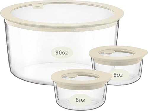 Miniatura 13 de Urban Green Juego de recipientes de vidrio para alimentos con tapa de vidrio, juego de recipientes grandes para preparación de comidas, recipientes