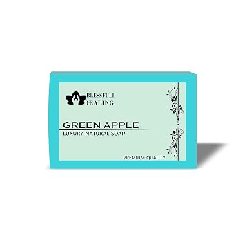 Blessfull Healing Luxury Green Apple Handmade Natural Soap Bars 125 Gram / 4.4 OZ Pack Of 1