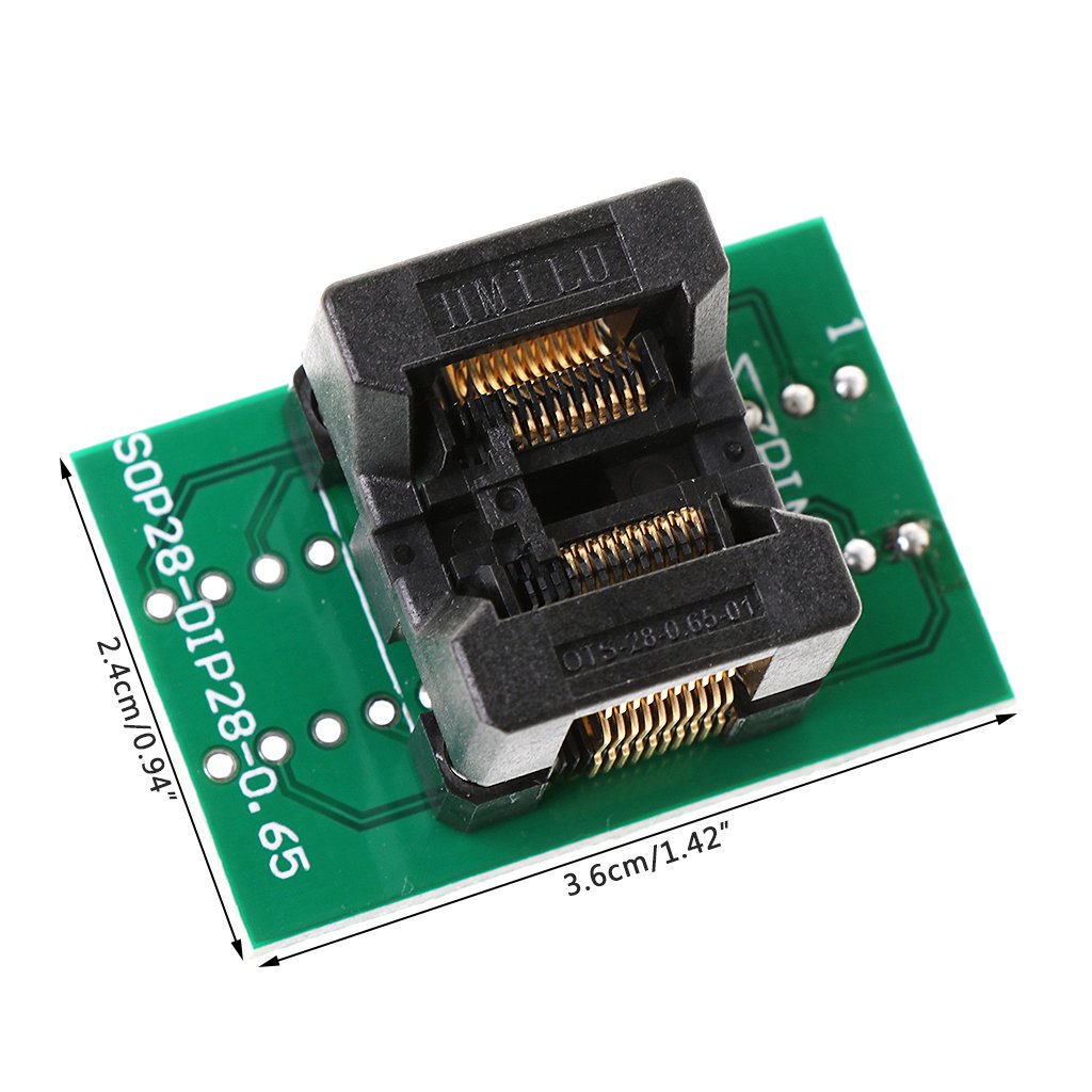 hokojix TSSOP20 Burn Block SSOP20 Chip Test Socket Programming Adapter OTS28-0.65-01, 3.6x2.4cm, Green
