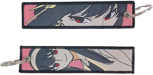 Paquete de 1 llavero de anime con etiqueta Jet Tag bordado con llavero  EDC para motocicletas, scooters, coche