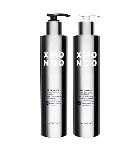 XMONDO Hair Supernova Blonde Toning Champú y acondicionador | Fórmula vegana con proteínas vegetales, aceite de jojoba y pigmentos violetas para