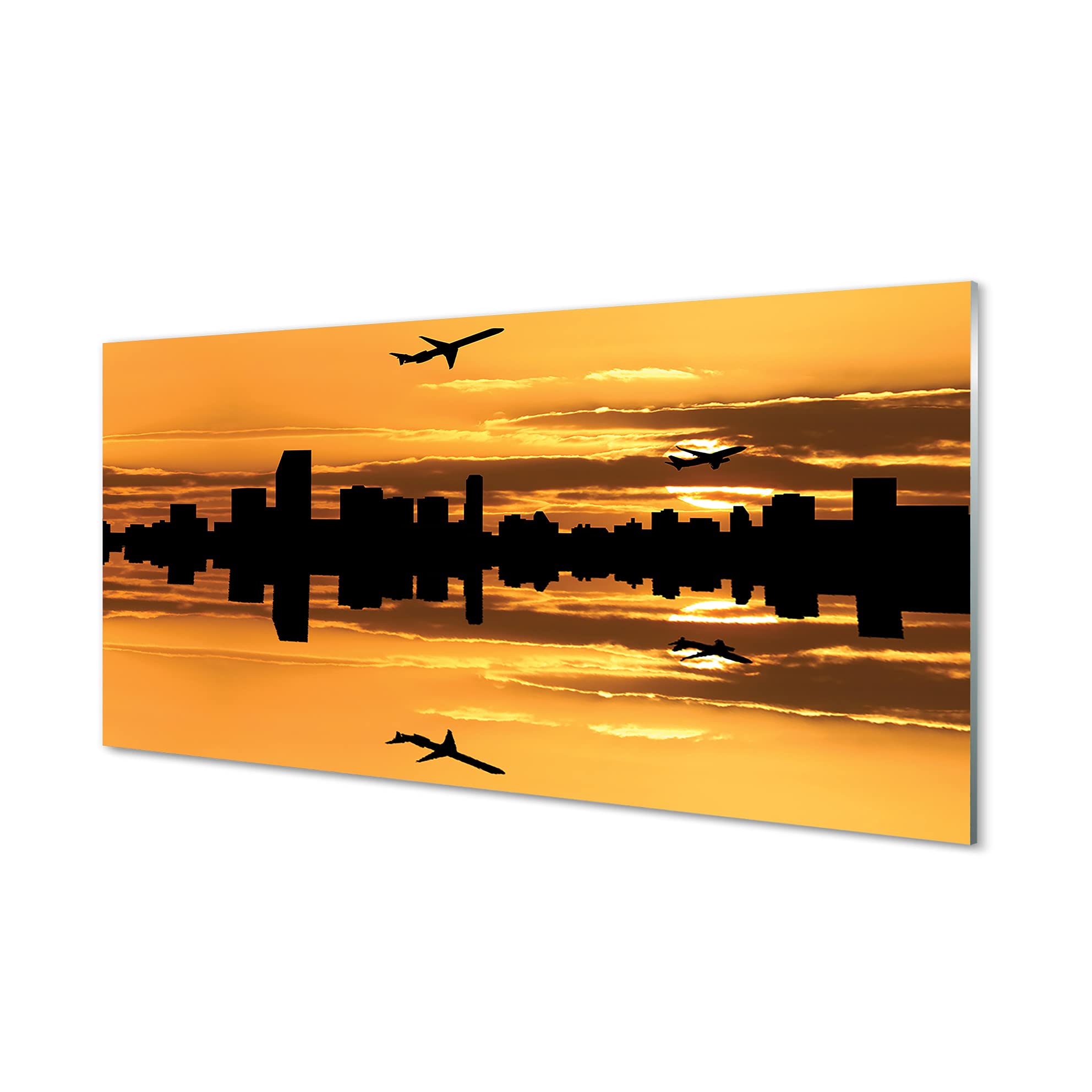 Impression sur verre 120x60cm Avion Sun City tableau de prestige Tulup