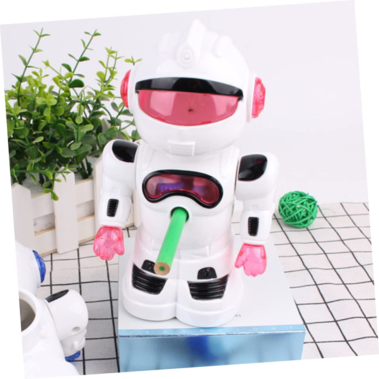4 Pièces Taille-crayon Robotique Plus Net Électronique Aiguiseur Électrique Pargeur De Crayons D'artiste Manivelle Distributeur De Crayons Pour Salle De Classe Manuel Rouge Métal