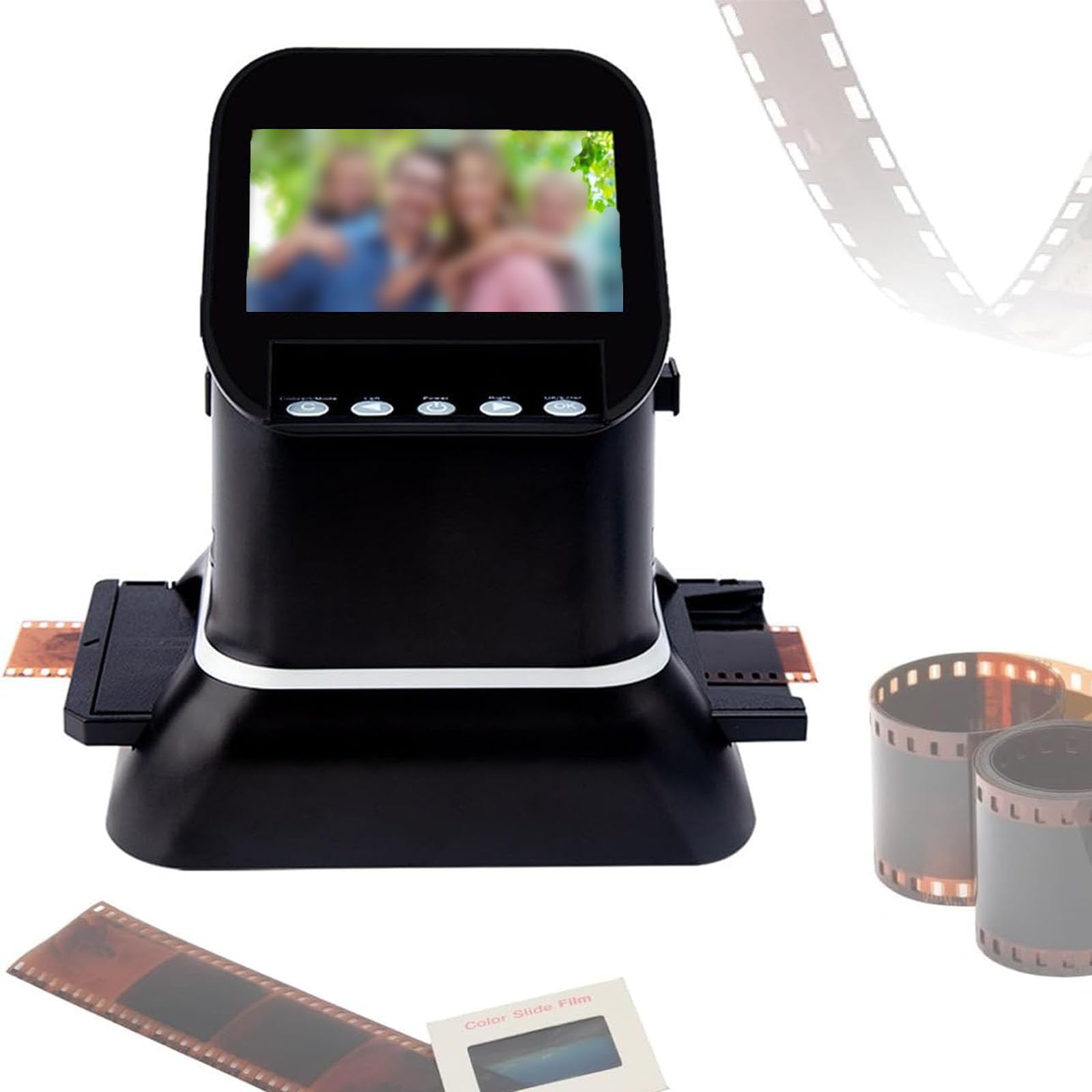 Visore E Scanner Per Diapositive Con Schermo Lcd 1080p, Compatibile Con Cinque Tipologie Di Pellicole Formato, Trasforma Rapidamente Vecchi Negativi