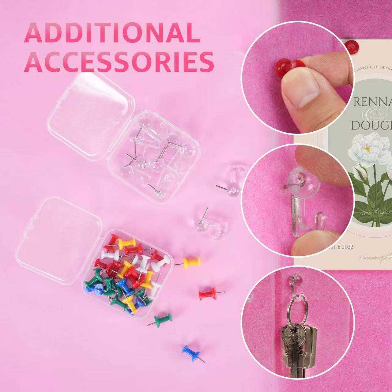 12pcs felt bulletin board, upgraded felt wall tiles with 50 adhesive tabs & 30 push pins & 10 hooks, large cork boards for walls, perfect for home, office, classroom, diy vision board