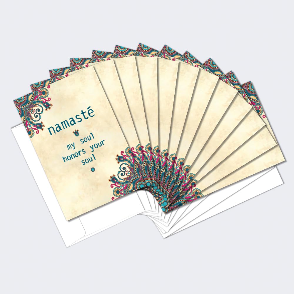 Tree-Free Greetings EcoNotes 12-Count Age Doesn't Mean Blank Notecard Set with Envelopes, All Occasion, Ralph Waldo Emerson Quote (FS56960) Namaste Honor