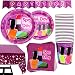 82 Piece Girl Spa Party Supplies Set Including Banner, Plates, Cups, Napkins, and Tablecloth, Serves 20