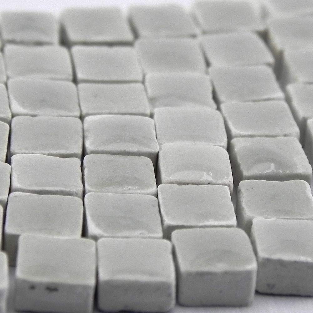 Micro Mosaic Tiles 3/16inch 5x5mm, 1000 pcs, Silver Grey, WE01