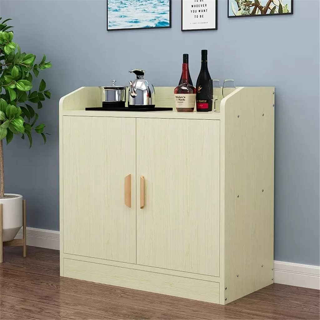 Round Corner Pantry Cabinet Living Room Multifunctional Storage Cabinet with Door Dining Room Side Table Sideboard (Color : D, Size : 30 * 80 * 80CM) (Natural 30 * 80 * 80CM)