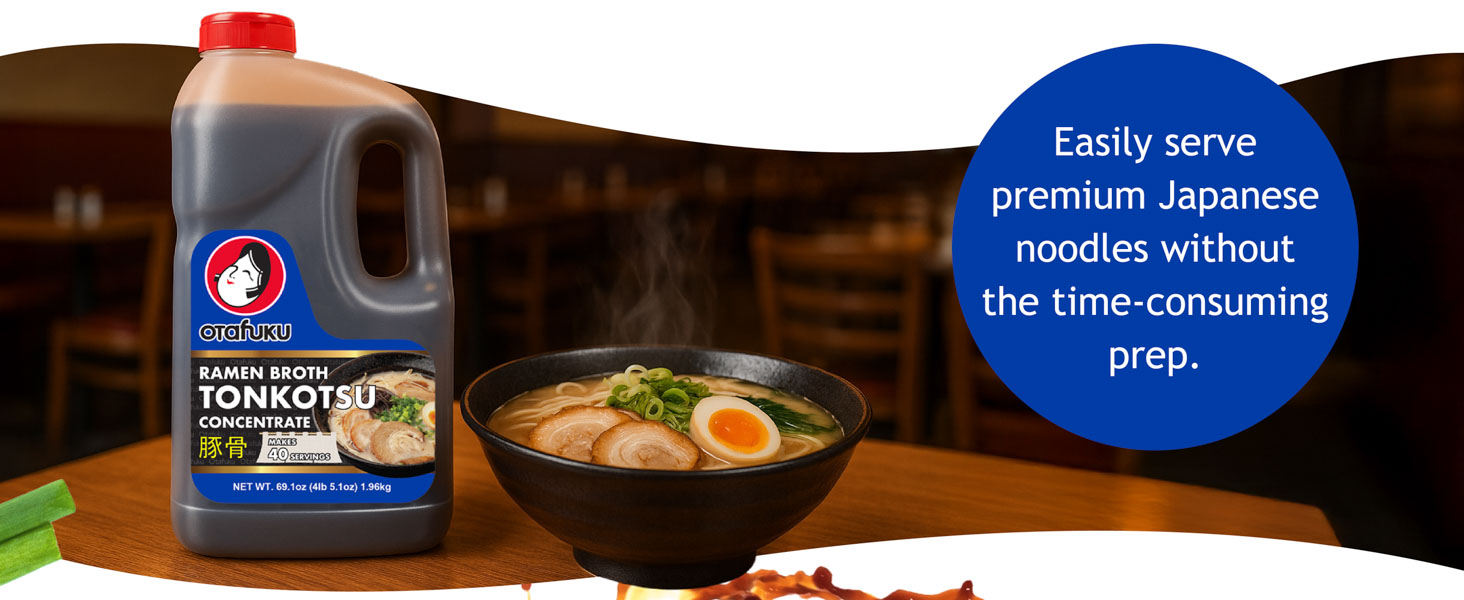 Otafuku Tonkotsu Ramen Broth Concentrate - Authentic Japanese Pork Bone Soup Base for Noodles, and Food Service Use - Restaurant-Quality Umami Taste, 69.1 oz (Pack of 1)