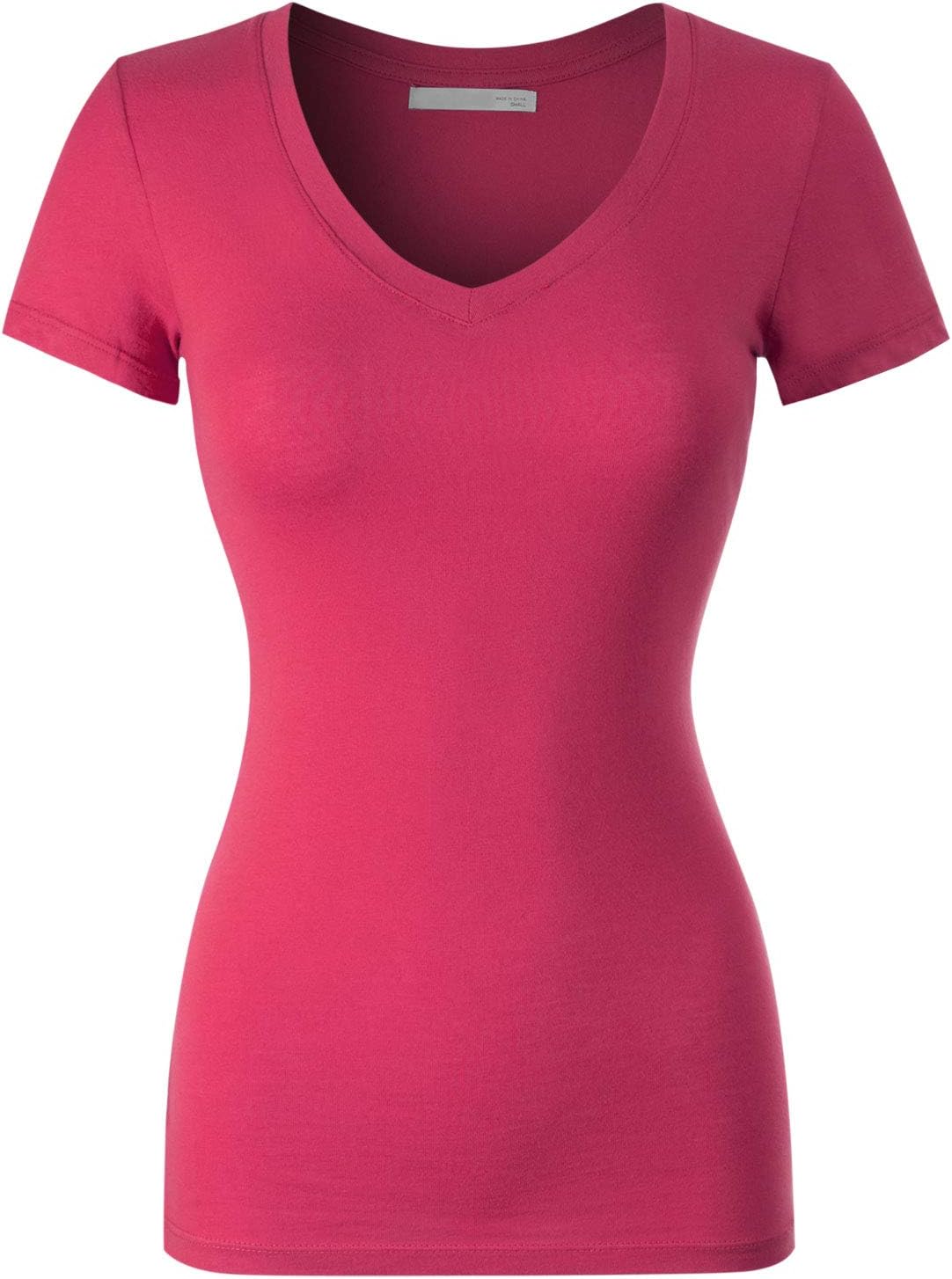 Women's Basic Solid Multi Colors Fitted Short Sleeve T-Shirt [S-3XL]