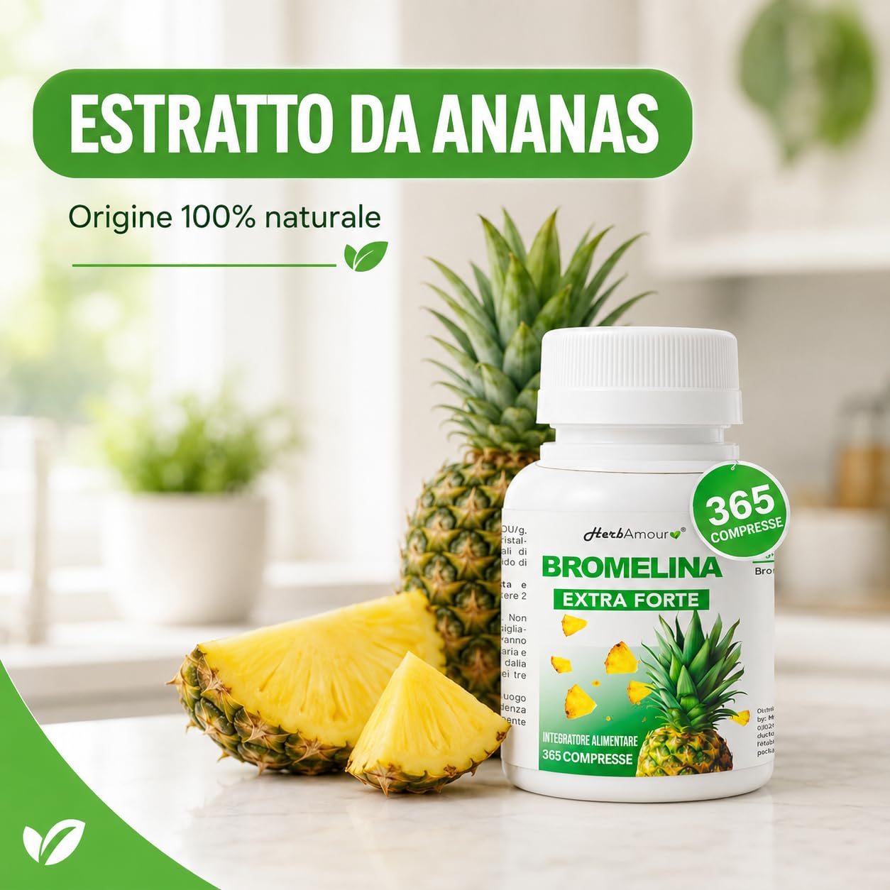 BROMELINA | 365 Compresse | Integratore Alimentare A Base Di Bromelina