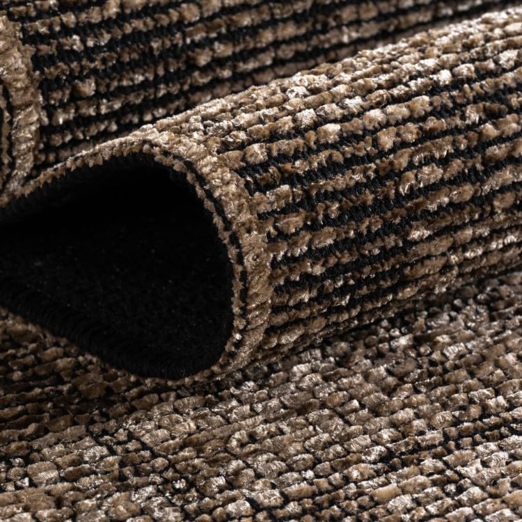 Tapis d’intérieur, Motif marbré, Couleur Beige, matière Chenille de Coton, Style scandinave - Dimension : 200x290 cm - Couleur : Beige