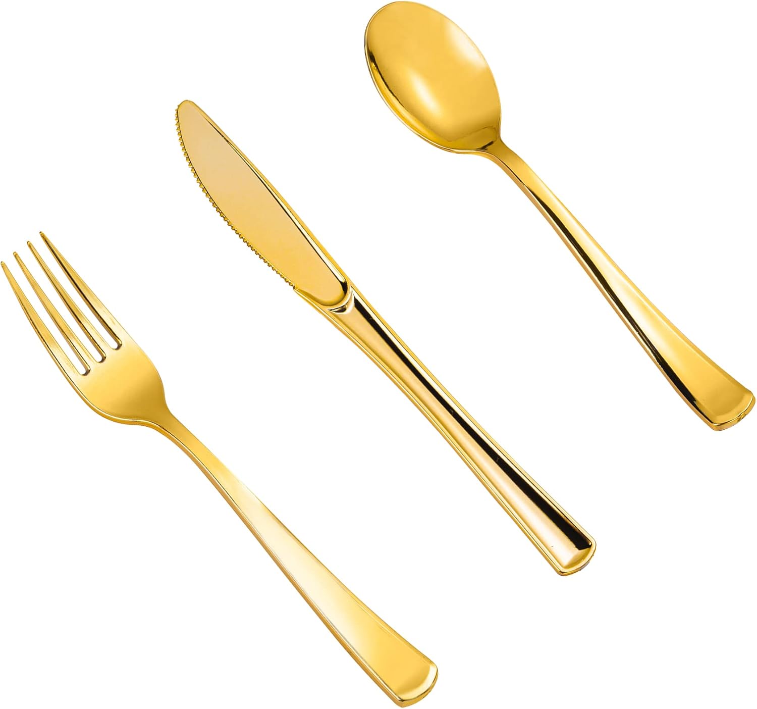 Lullaby 120pcs Gold Plastic Silverware, Gold Disposable