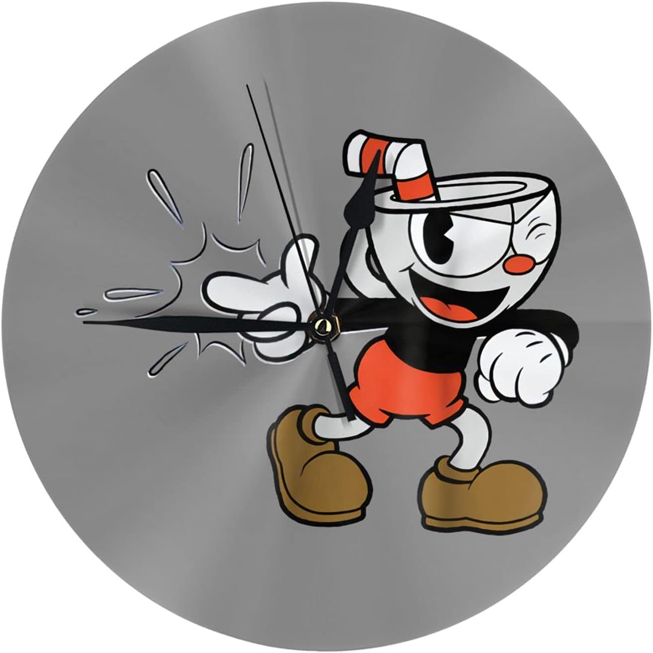 Glenn Isidore Cuphead Silent Quartz Decorative Wall Clock