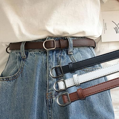 Waist Belt with Adjustable Alloy Buckle Waistband PU Waist Belts for Women Hole Coat Shirt Belt3