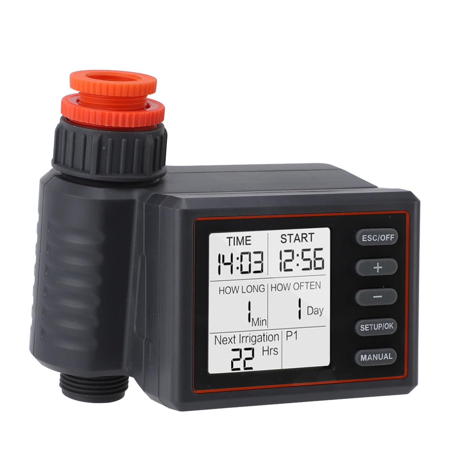 Aramox Temporizador de Aspersor, Temporizador de Agua Inteligente ABS para Manguera de Jardín, Controlador de Riego Automático Programable, Tiempo y Volumen de Riego Ajustables para Plantas de
