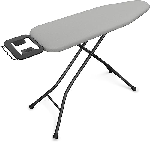 Miniatura 9 de Yaheetech Tabla de planchar plegable, tabla de hierro resistente con 9 alturas ajustables, cubierta de 4 capas y soporte de hierro de seguridad,