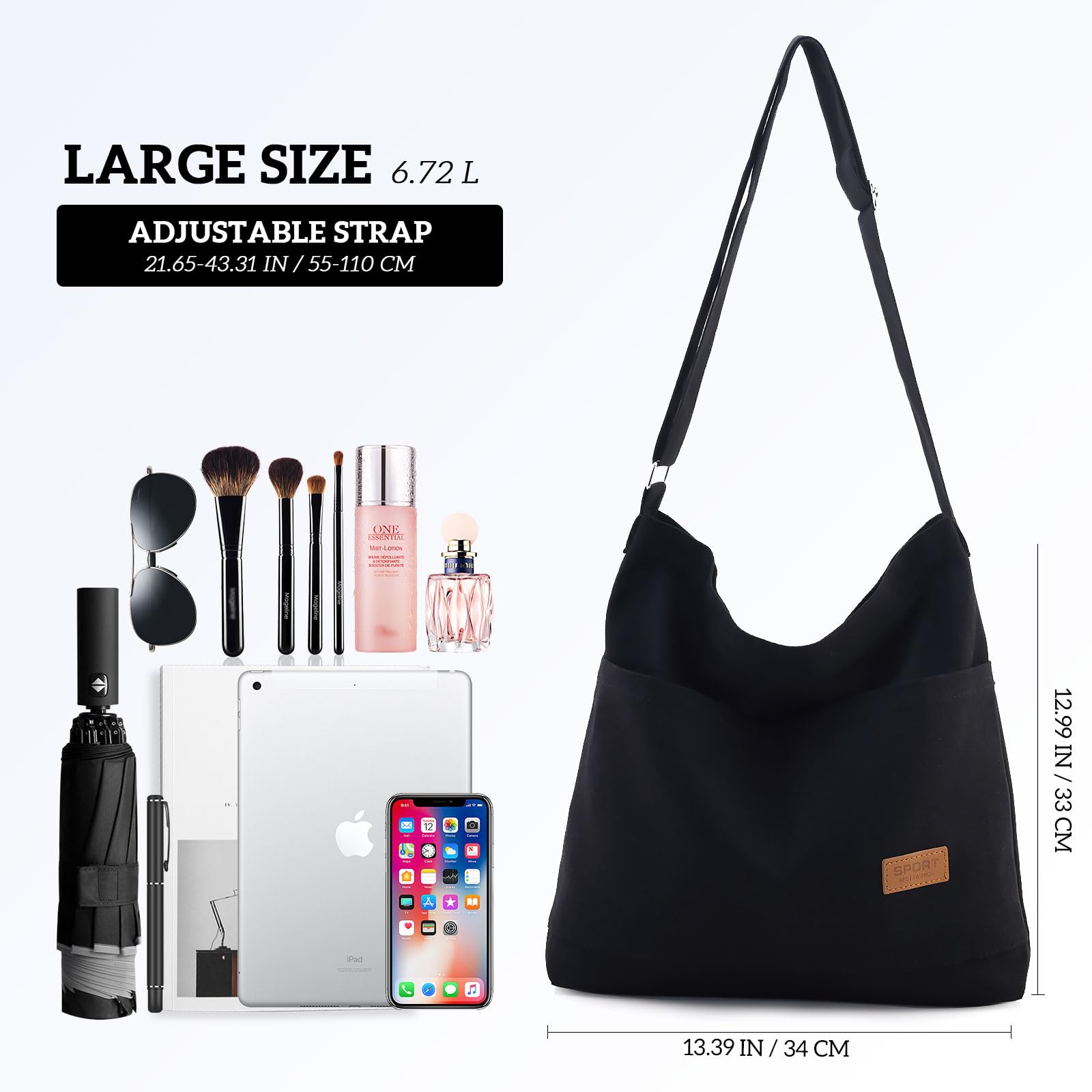 COOLOME Canvas Tote Bag for Woman Messenger Bag Crossbody Bag Travel Beach Bag Cute Shoulder Bag Handbag