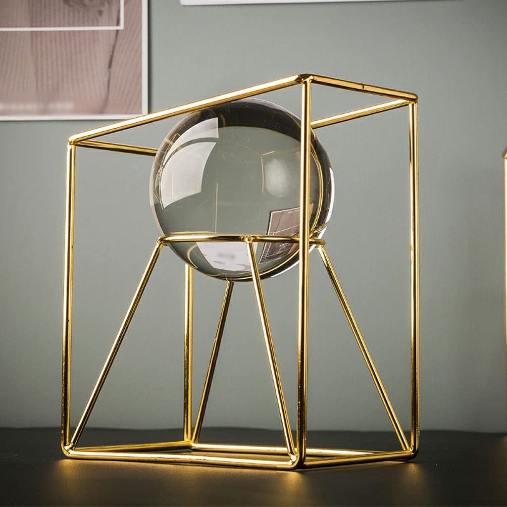Juego de sujetalibros de bola de cristal para estudio creativo en el hogar, decoración de gabinete de vino de alta gama, diseño moderno, juego de 2 bolas de cristal