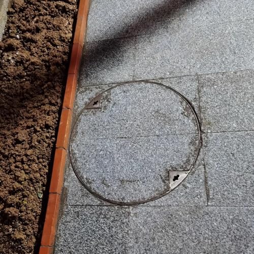 OTQEFTN Manhole Cover Round Manhole Cover 500 mm, Recessed Septic Tank Covers Stainless Steel Customizable, Residential Areas Courtyards Invisible Sewage Basin Lid with Lifting Keys