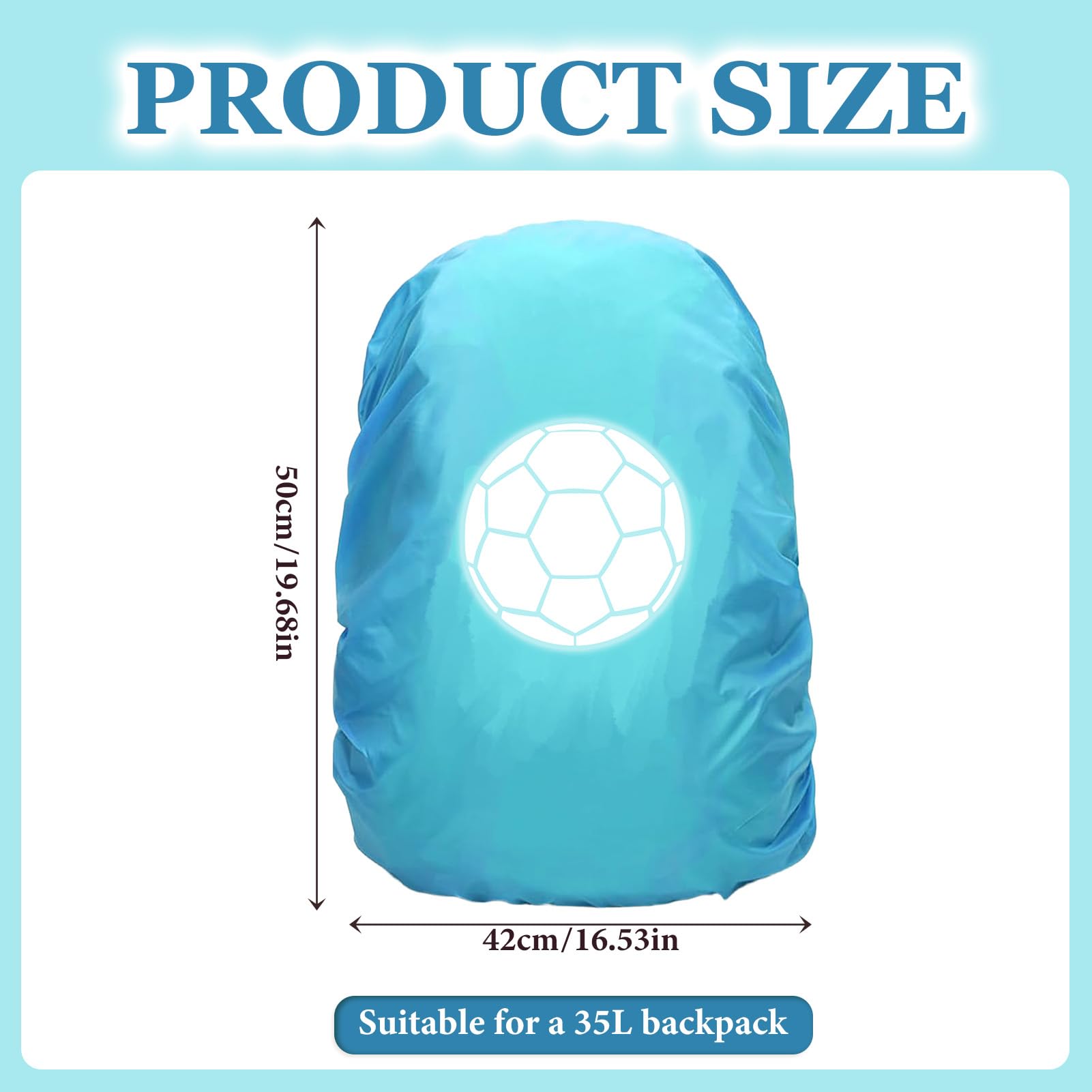 Zaino per la Scuola, parapioggia, Copri per Casco Bici Impermeabile, Zaino Step by Step, Copertura Riflettente per Zaino